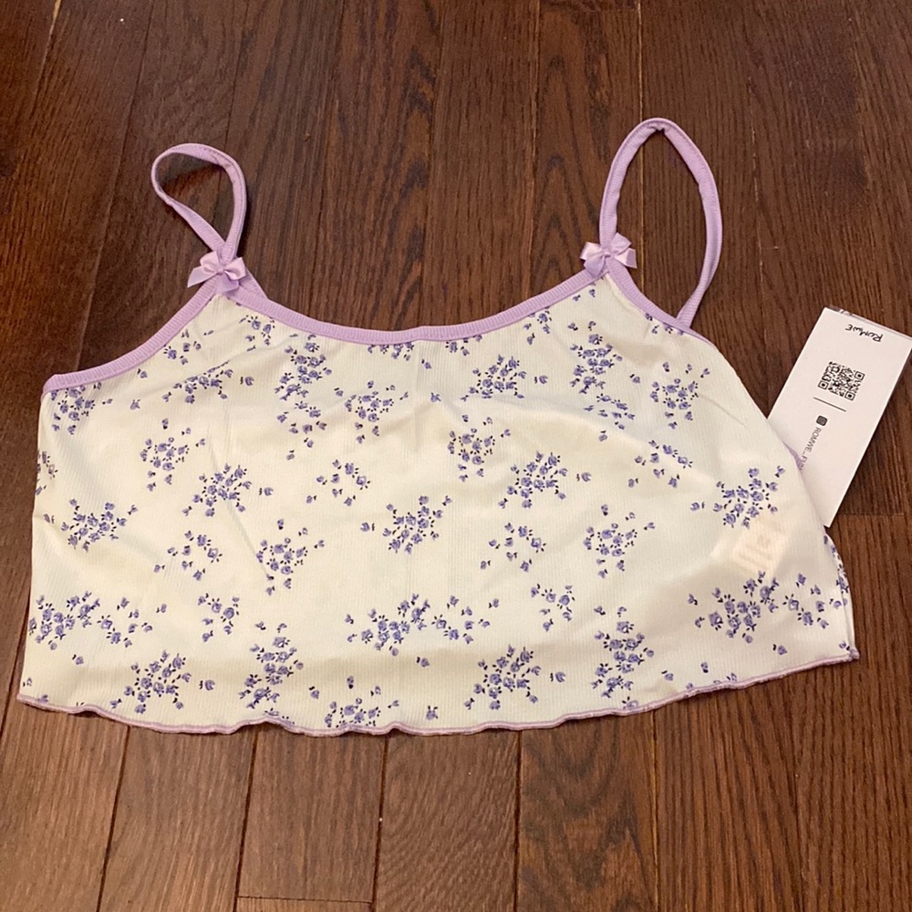 Cropped pajama tank top.